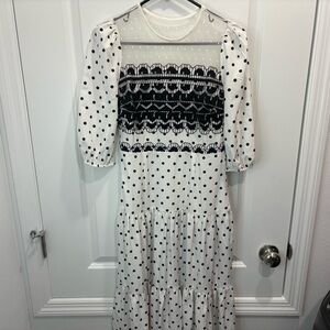 Elegant Black and White Polka Dot Dress